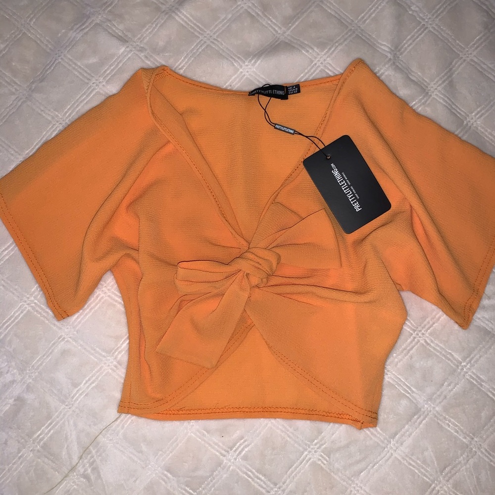 Orange Chiffon Top